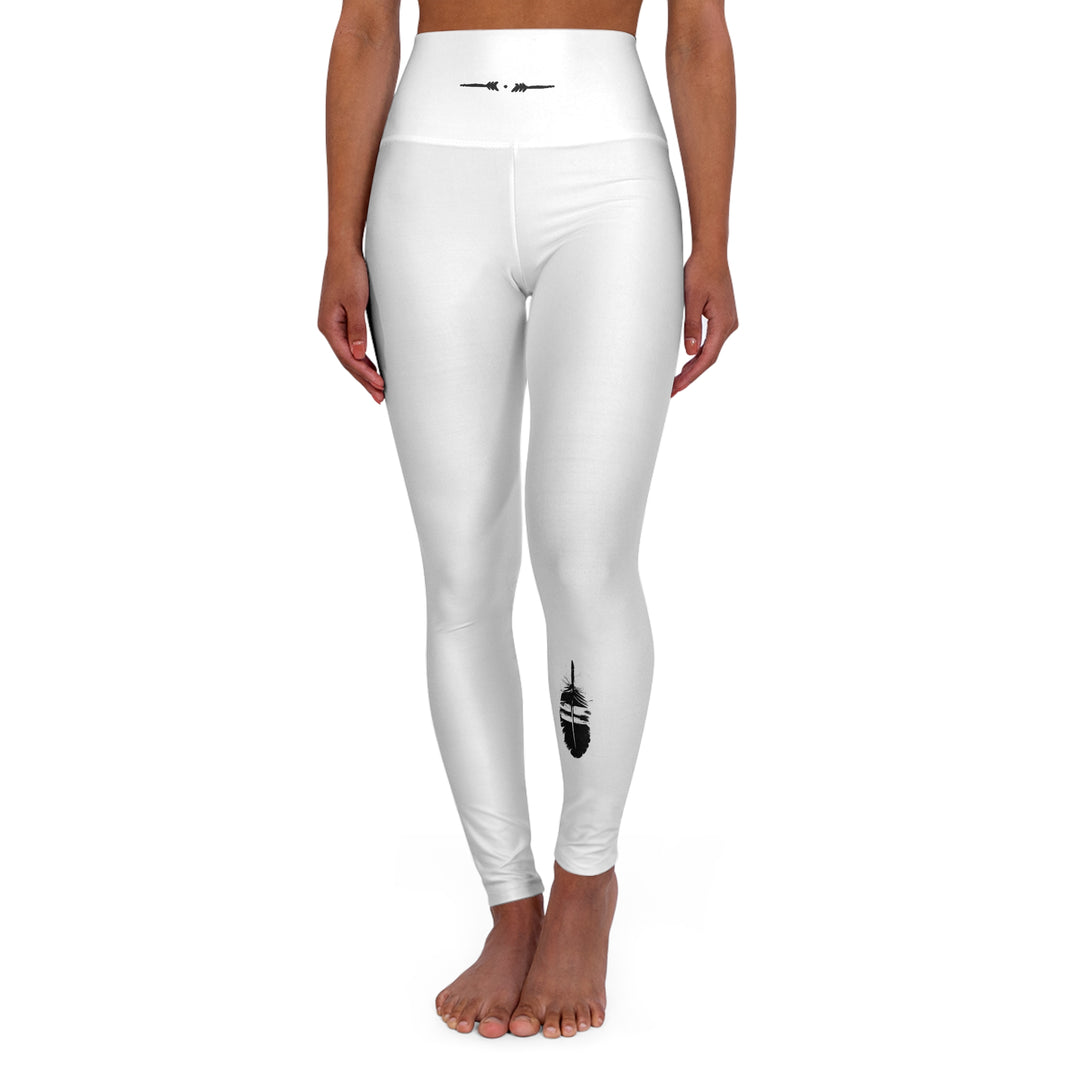 High Waisted Yoga Leggings - White