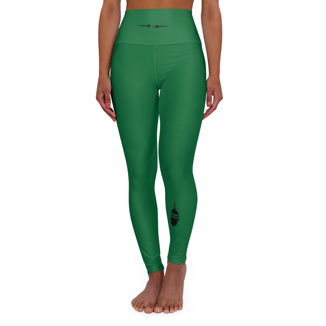 High Waisted Yoga Leggings - Forest
