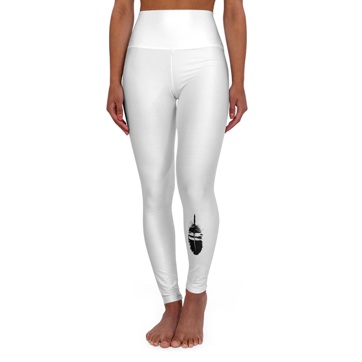 High Waisted Yoga Leggings - White