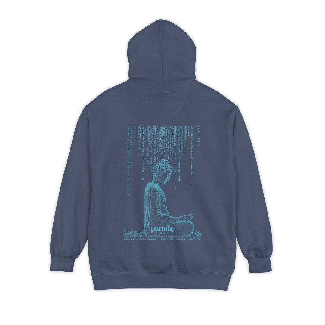 Unisex Garment-Dyed Hoodie - Matrix Monks (Icy Denim)