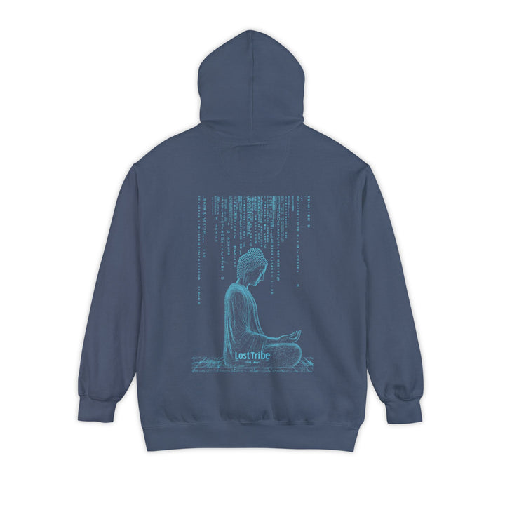 Unisex Garment-Dyed Hoodie - Matrix Monks (Icy Denim)