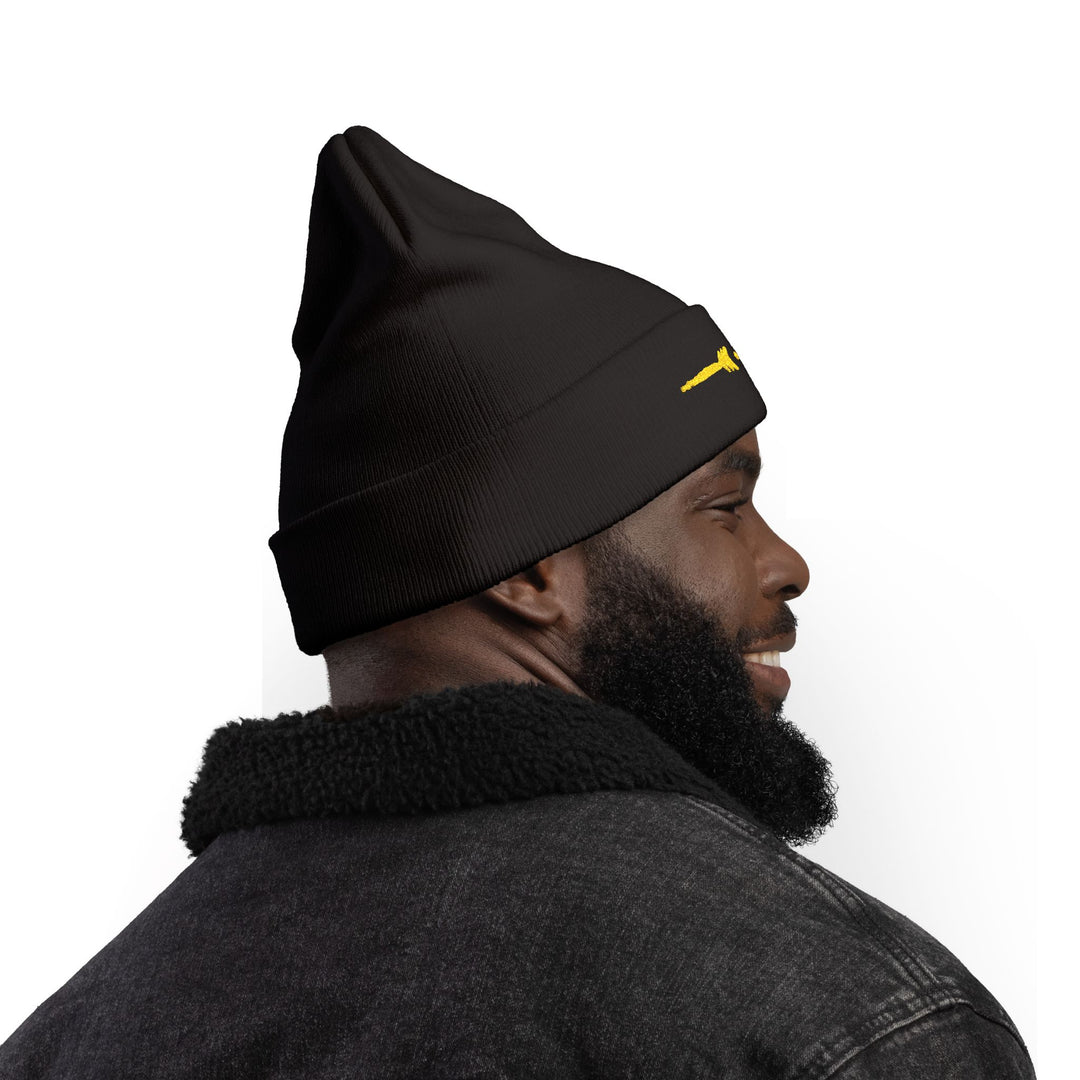 Comfy embroidered beanie - Yellowjacket