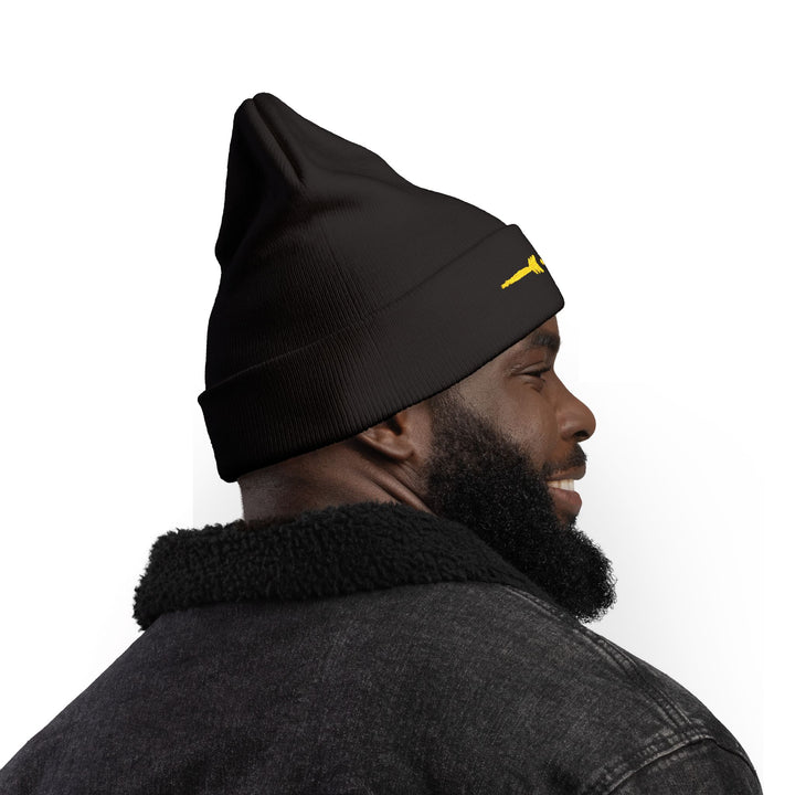 Comfy embroidered beanie - Yellowjacket