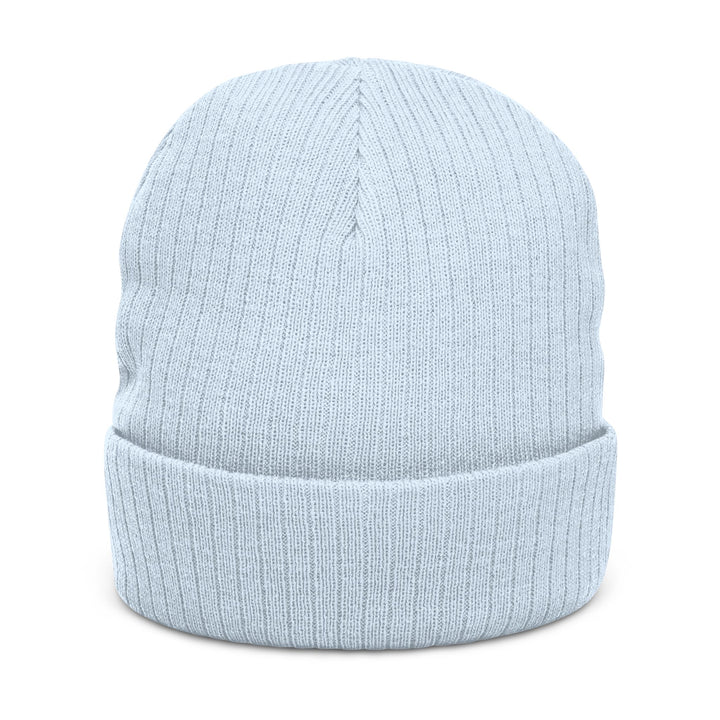 Embroidered Ribbed Knit Beanie - Periwinkle