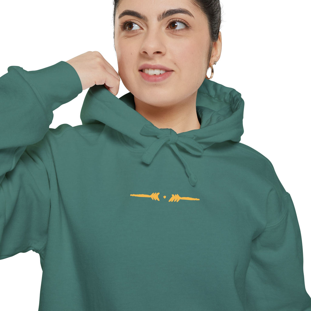 Unisex Garment-Dyed Hoodie - Eternal Arrows (Light Green)
