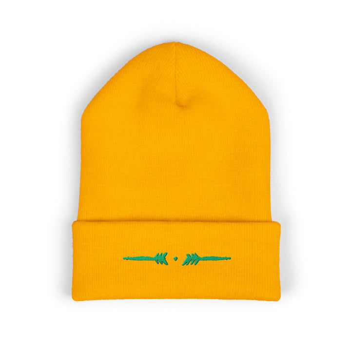 Classic Cuffed Embroidered Beanie - Spruce on Honey