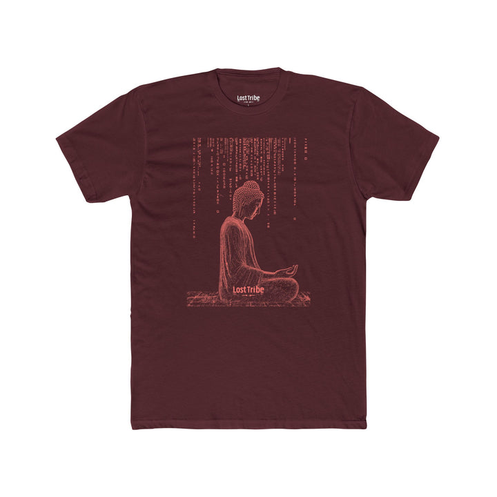 Super Soft Cotton Crew Tee - Matrix Monks (Crimson Coral)