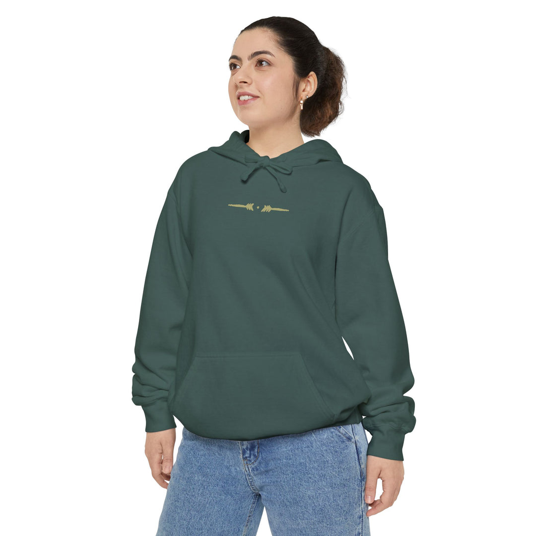 Unisex Garment-Dyed Hoodie - Eternal Arrows (Blue Spruce)