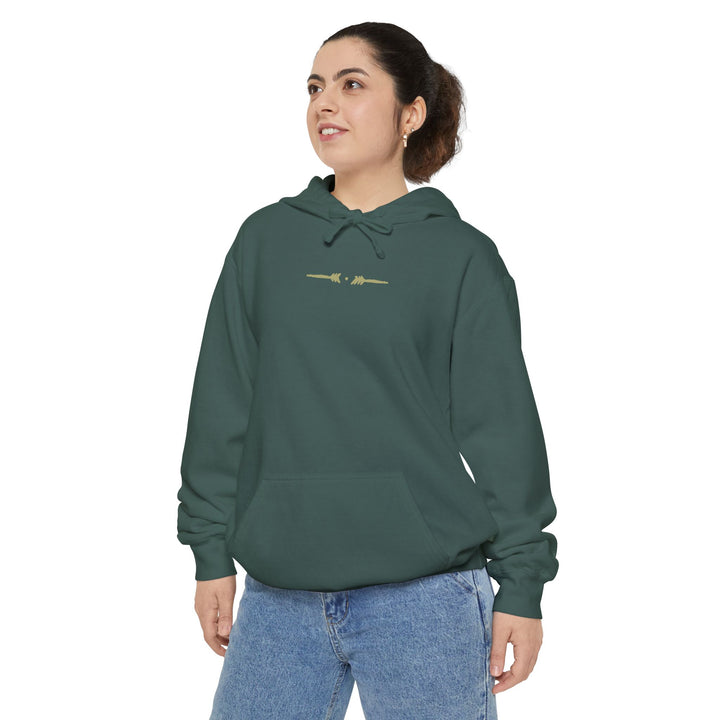 Unisex Garment-Dyed Hoodie - Eternal Arrows (Blue Spruce)