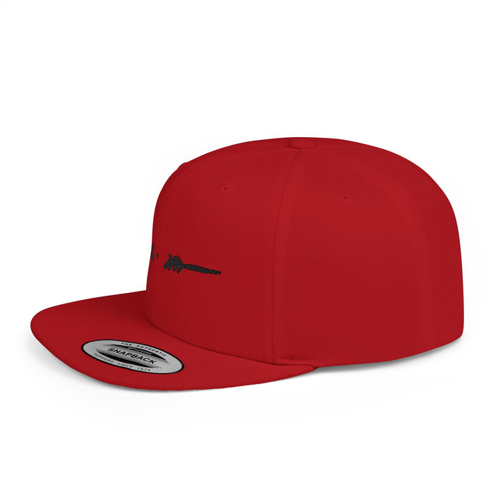 Flat Bill Embroidered Snapback - Rojo