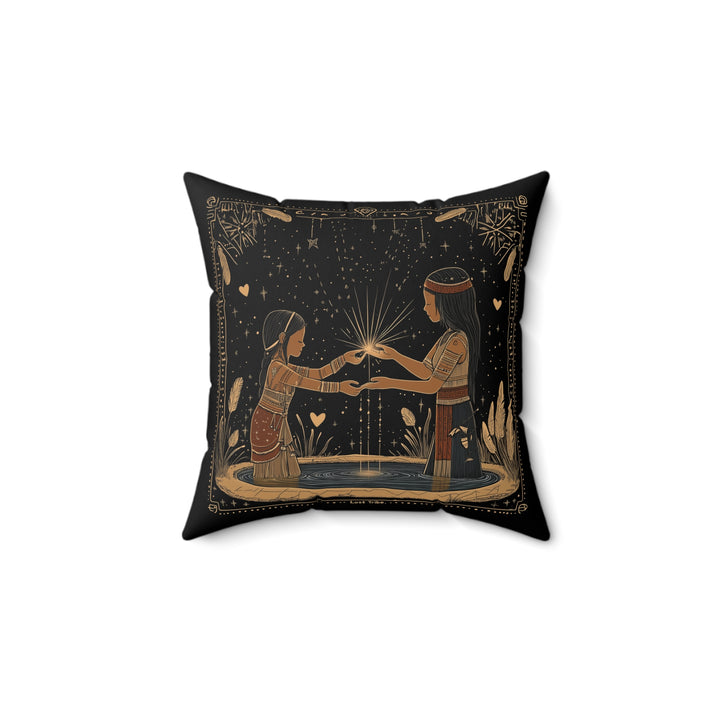 Spun Polyester Square Pillow - Water Blessings