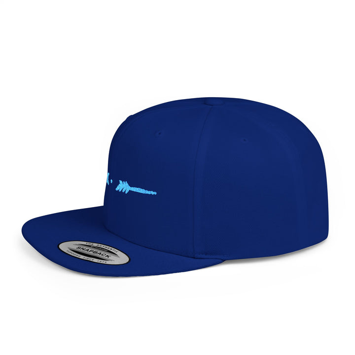 Flat Bill Embroidered Snapback - Azul