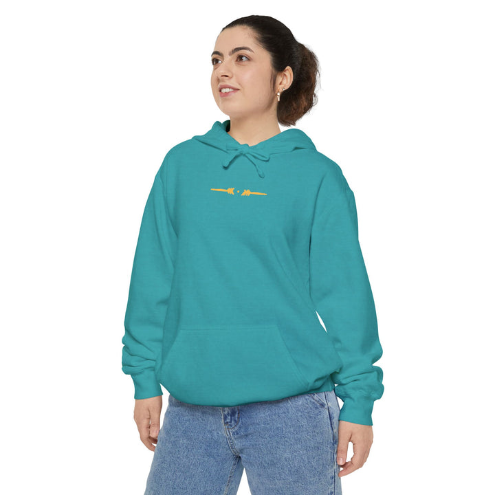 Unisex Garment-Dyed Hoodie - Eternal Arrows (Sea Foam)