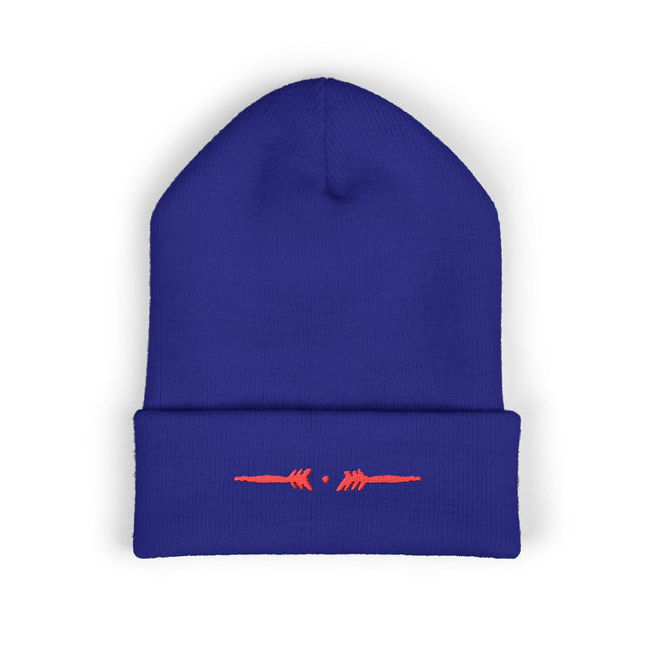 Classic Cuffed Embroidered Beanie - Rojo on Royal