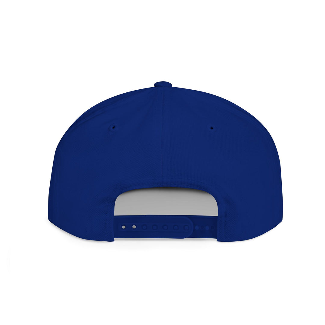 Flat Bill Embroidered Snapback - Azul