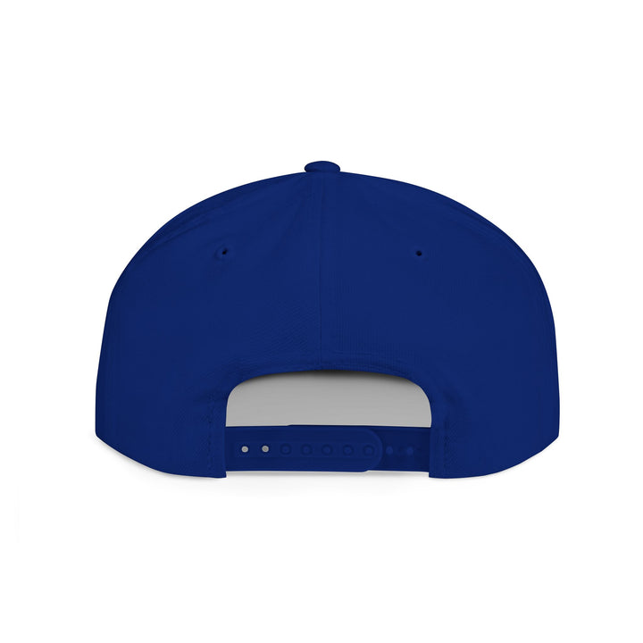 Flat Bill Embroidered Snapback - Azul