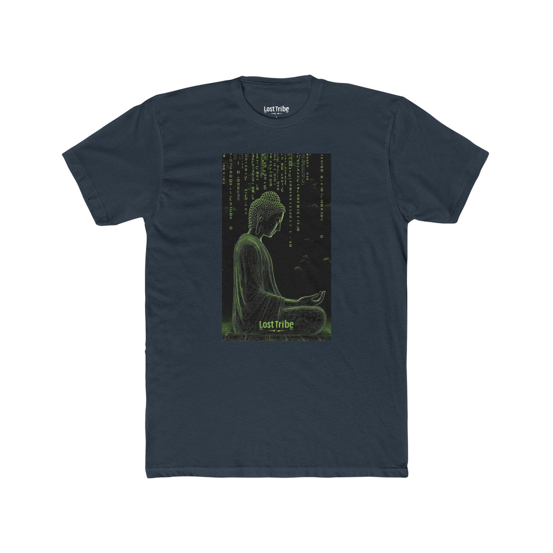 Super Soft Cotton Crew Tee - Matrix Monks (Indigo)