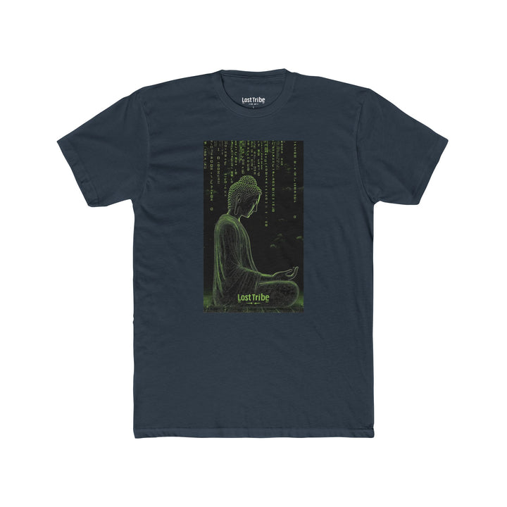 Super Soft Cotton Crew Tee - Matrix Monks (Indigo)