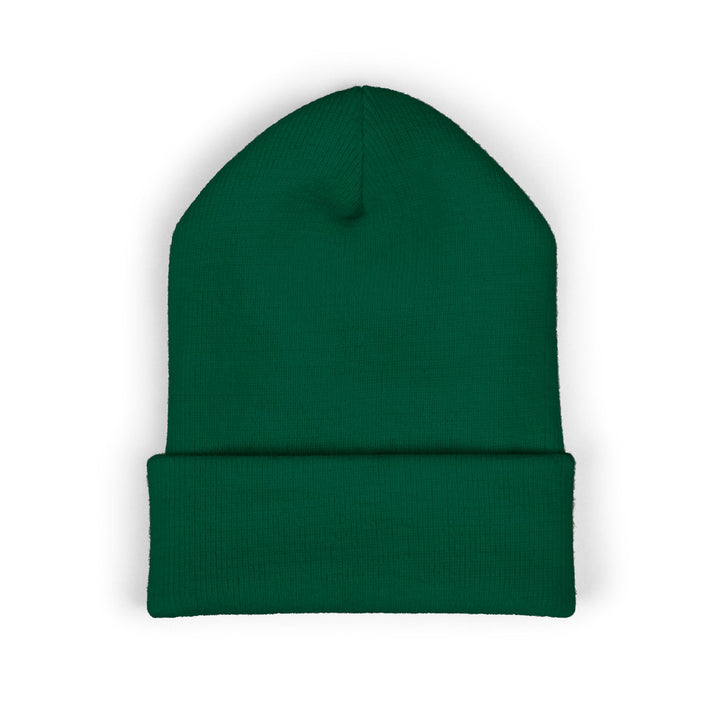 Classic Cuffed Embroidered Beanie - Orange on Spruce