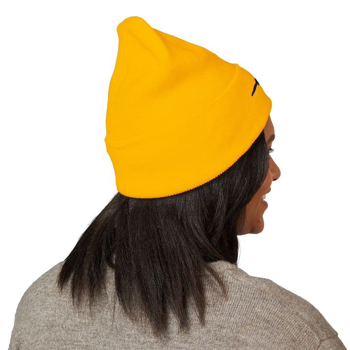 Classic Cuffed Embroidered Beanie - Honey