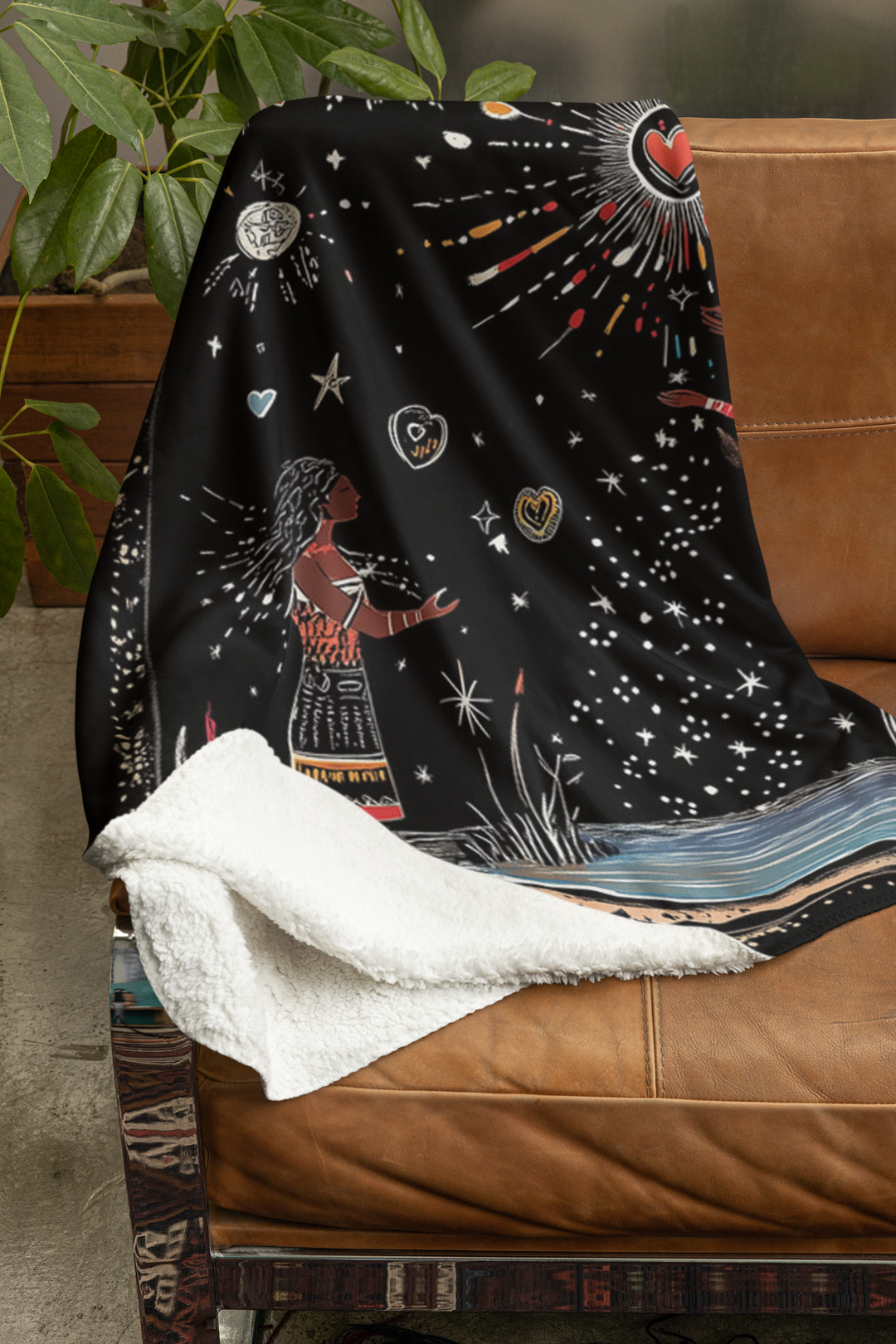 Sherpa Fleece Blanket - Water Blessings