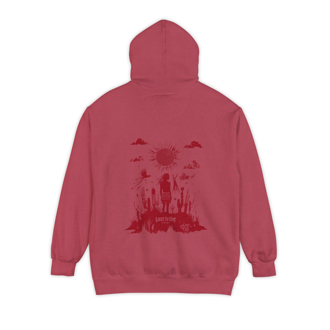 Unisex Garment-Dyed Hoodie - Desert Dreams (Crimson)