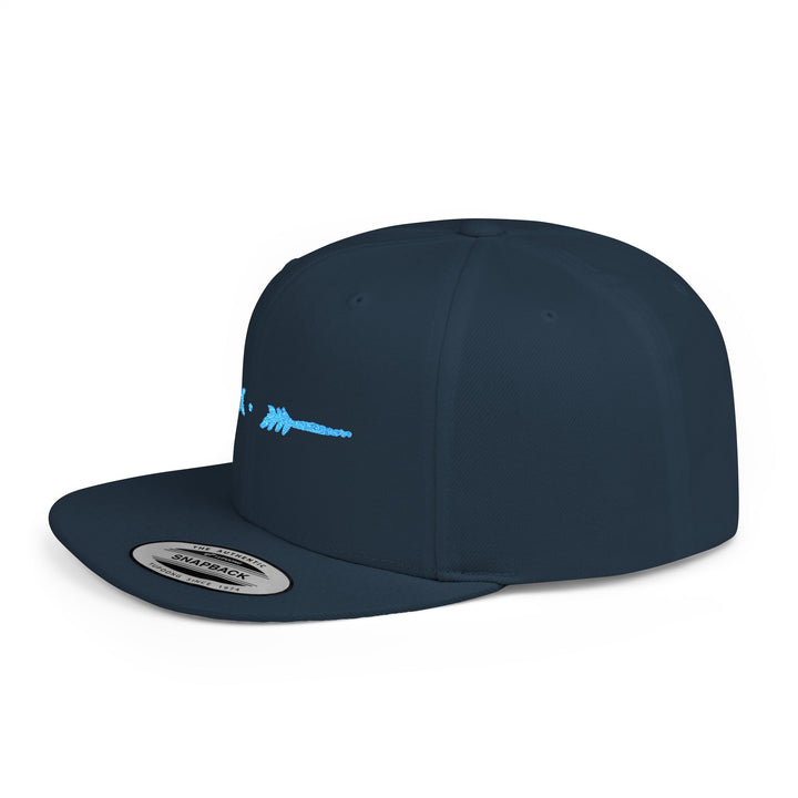 Flat Bill Embroidered Snapback - Azul