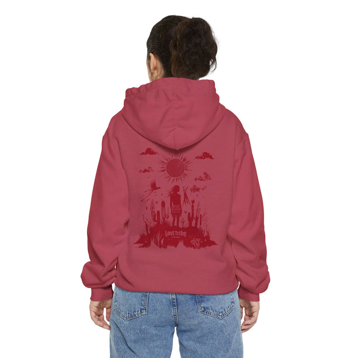 Unisex Garment-Dyed Hoodie - Desert Dreams (Crimson)