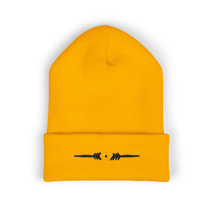 Classic Cuffed Embroidered Beanie - Honey