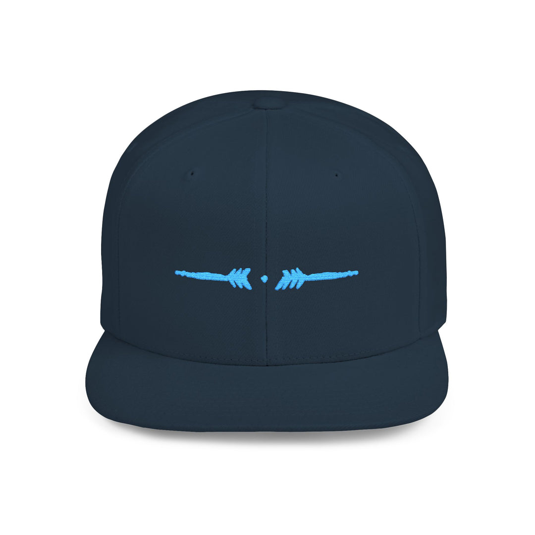 Flat Bill Embroidered Snapback - Azul
