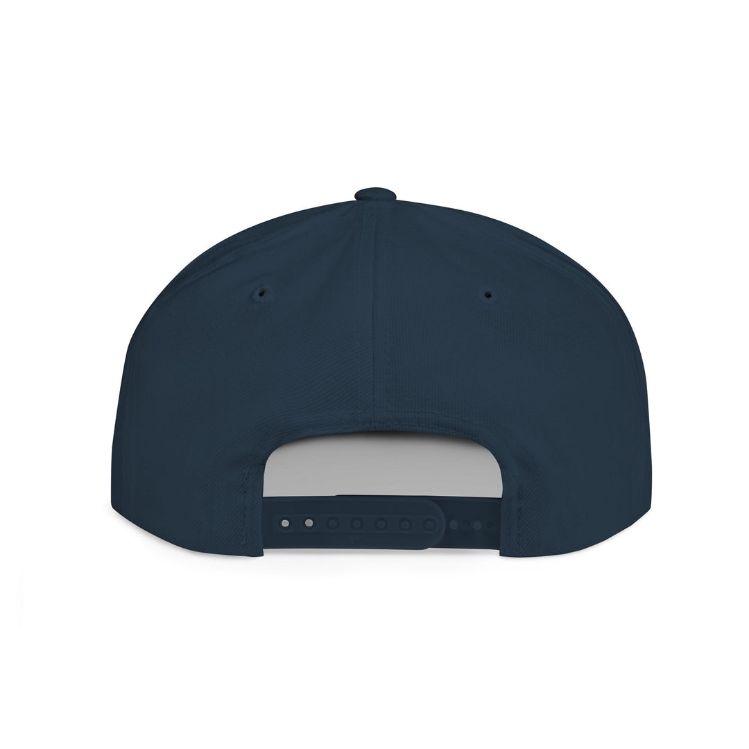 Flat Bill Embroidered Snapback - Azul