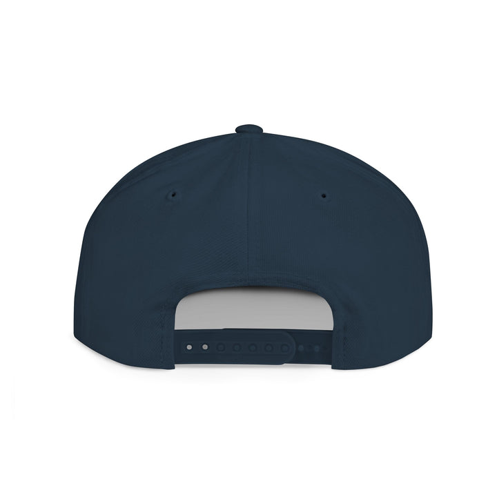 Flat Bill Embroidered Snapback - Azul