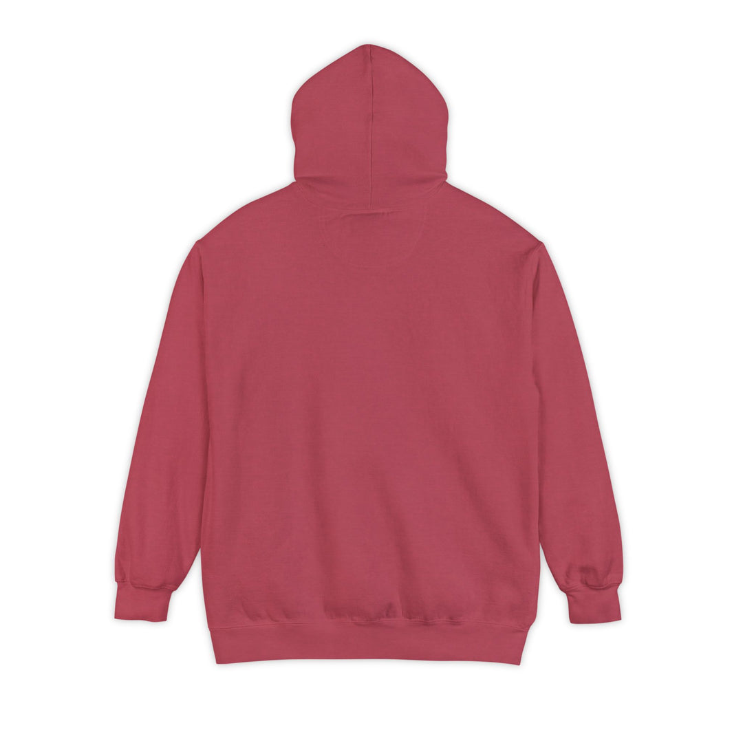 Unisex Garment-Dyed Hoodie - Eternal Arrows (Yellow on Paprika)