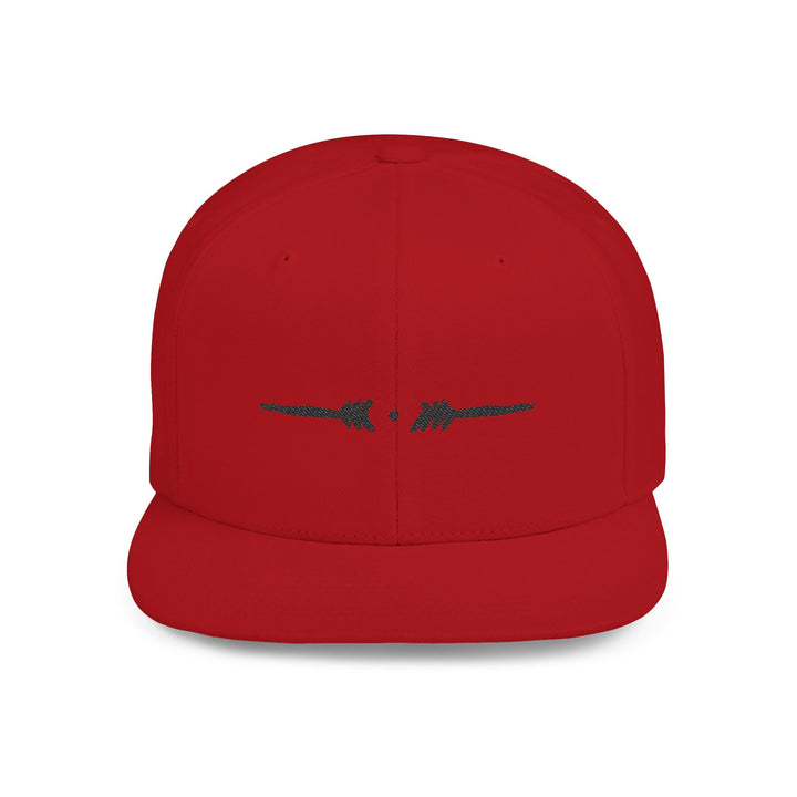 Flat Bill Embroidered Snapback - Rojo