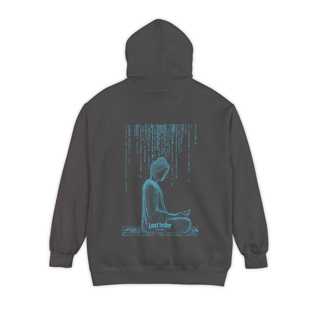 Unisex Garment-Dyed Hoodie - Matrix Monks (Turquoise Shadow)