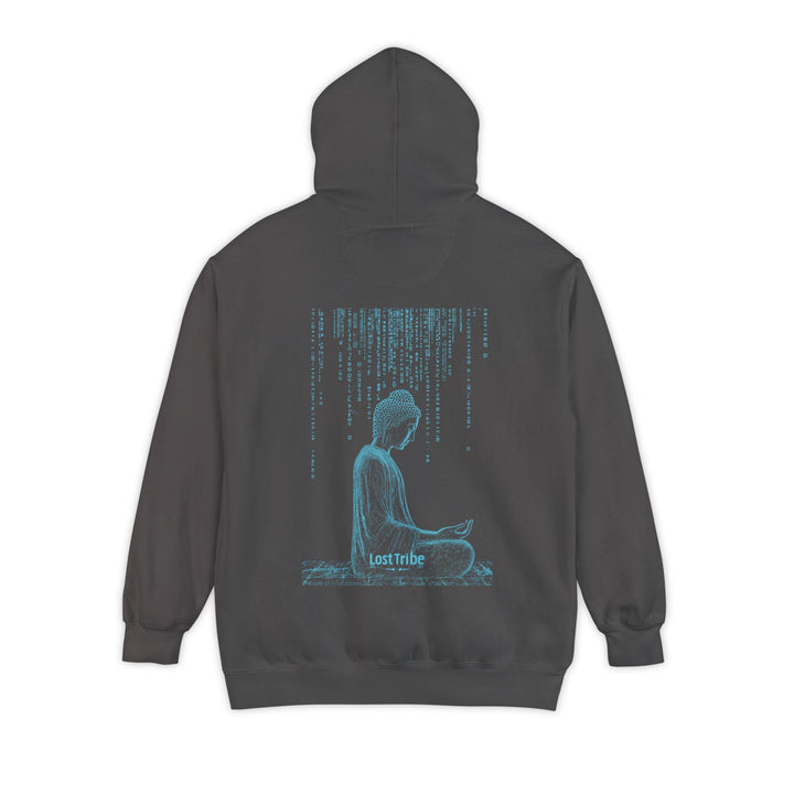 Unisex Garment-Dyed Hoodie - Matrix Monks (Turquoise Shadow)