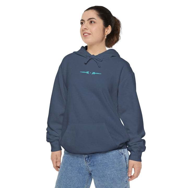 Unisex Garment-Dyed Hoodie - Eternal Arrows (Denim)