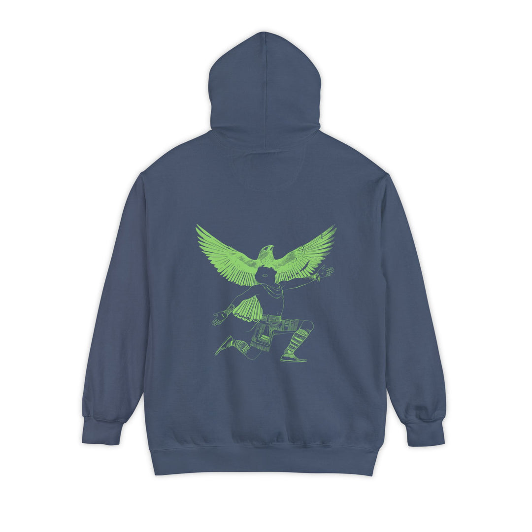 Unisex Garment-Dyed Hoodie - Seek the Light (Neon Denim)