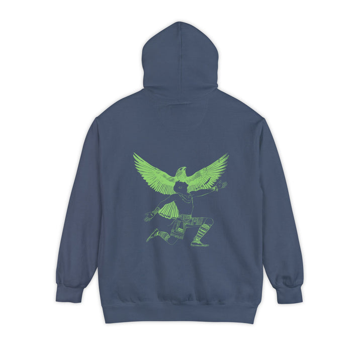 Unisex Garment-Dyed Hoodie - Seek the Light (Neon Denim)