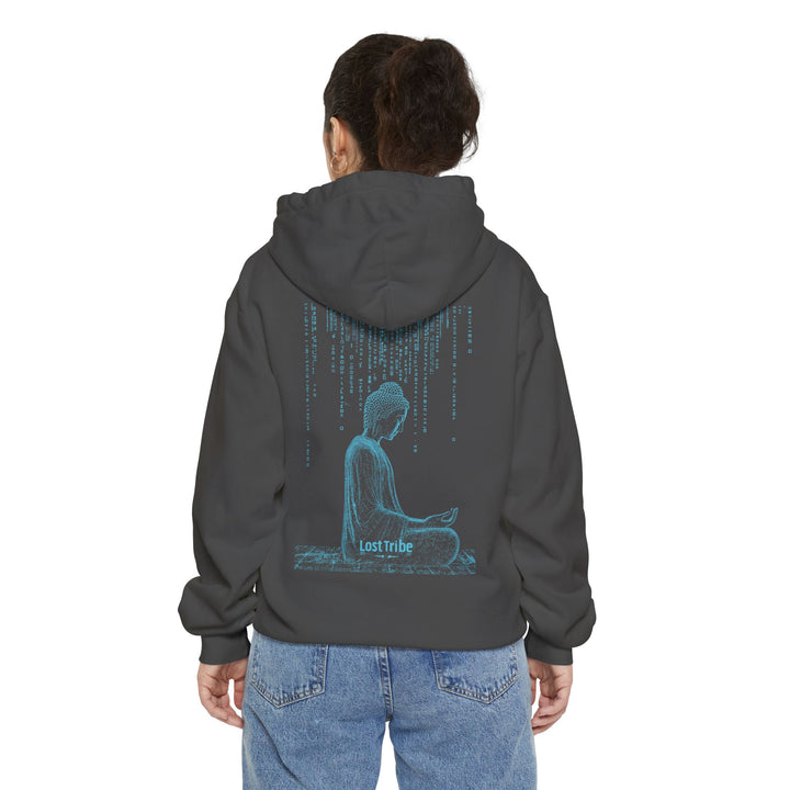 Unisex Garment-Dyed Hoodie - Matrix Monks (Turquoise Shadow)