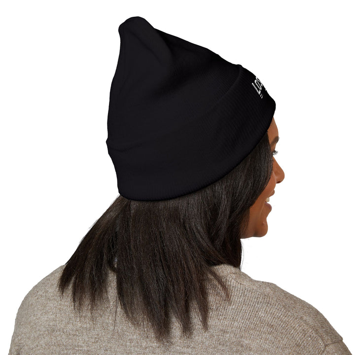 Classic Cuffed Embroidered Beanie - Black Full Logo