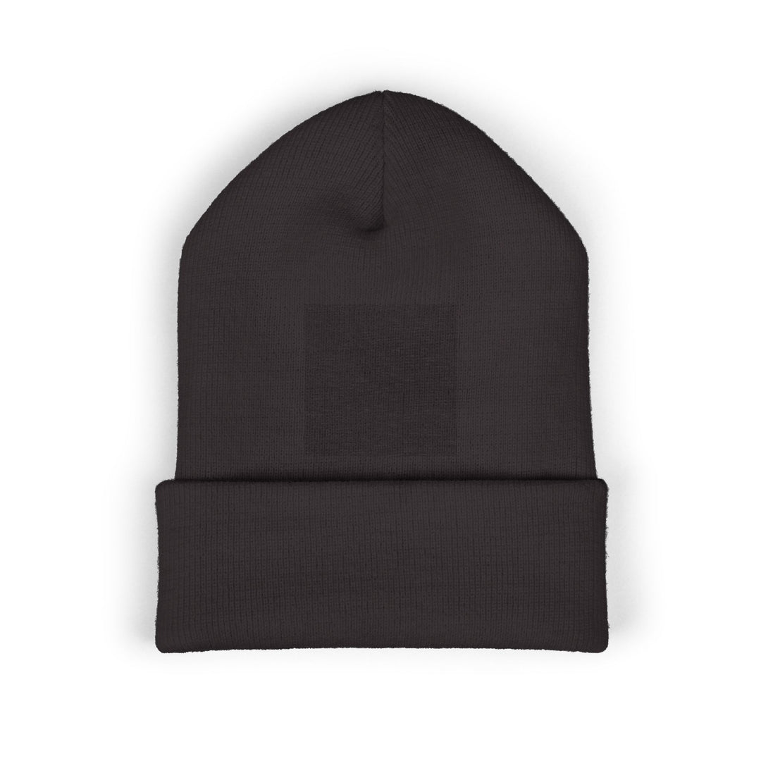 Classic Cuffed Embroidered Beanie - Dark Ash
