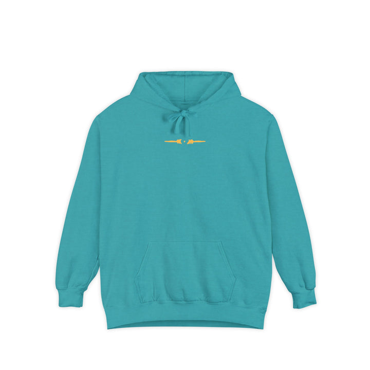 Unisex Garment-Dyed Hoodie - Eternal Arrows (Sea Foam)