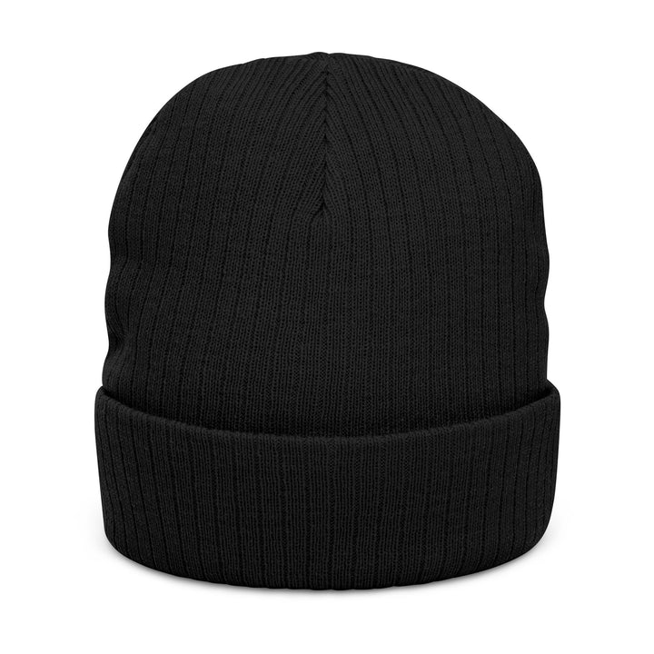Embroidered Ribbed Knit Beanie - Matrix