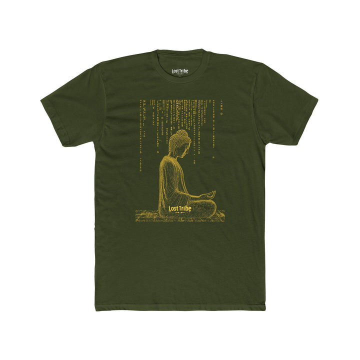 Super Soft Cotton Crew Tee - Matrix Monks (Military Gold)