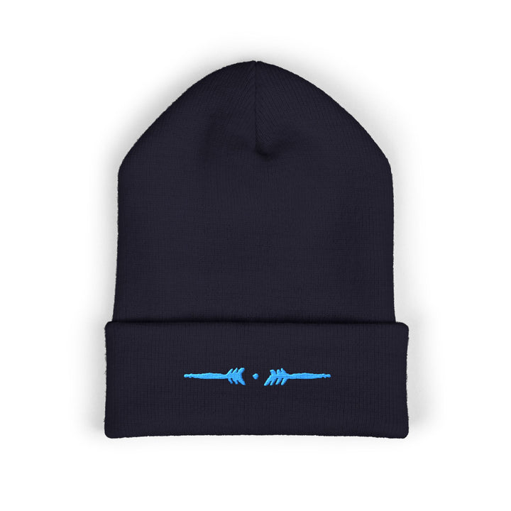 Classic Cuffed Embroidered Beanie - Ice Navy