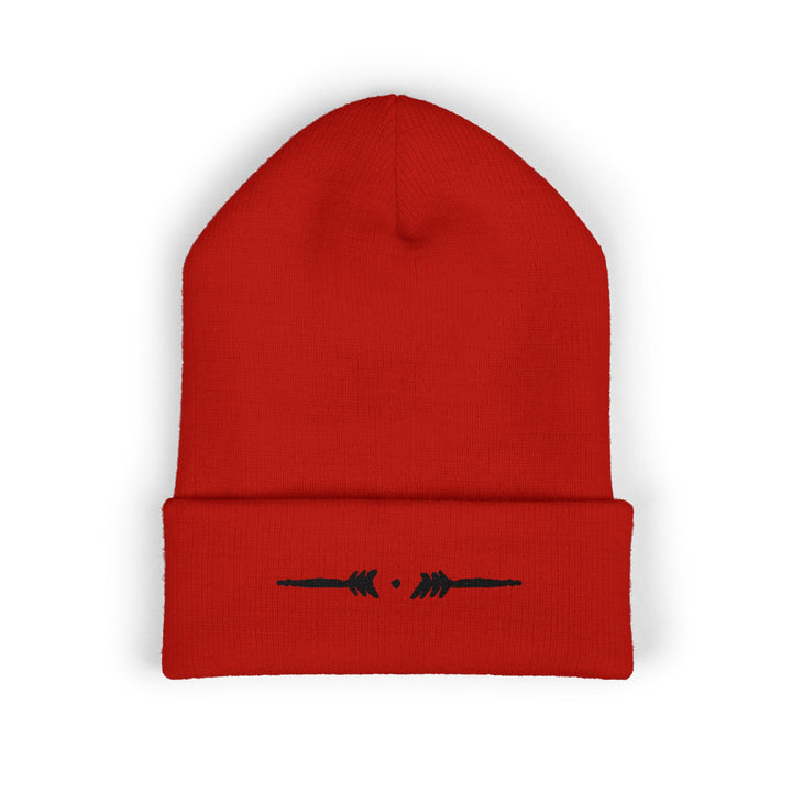 Classic Cuffed Embroidered Beanie - Rojo