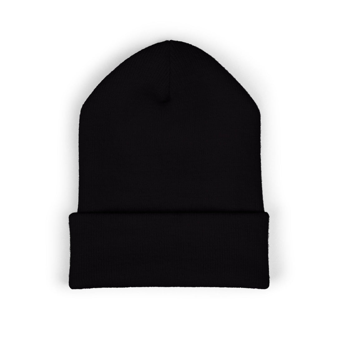 Classic Cuffed Embroidered Beanie - Rojo on Black