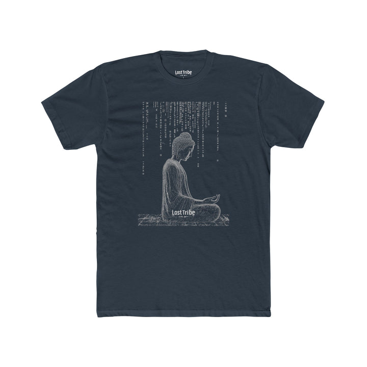 Super Soft Cotton Crew Tee - Matrix Monks (Indigo)