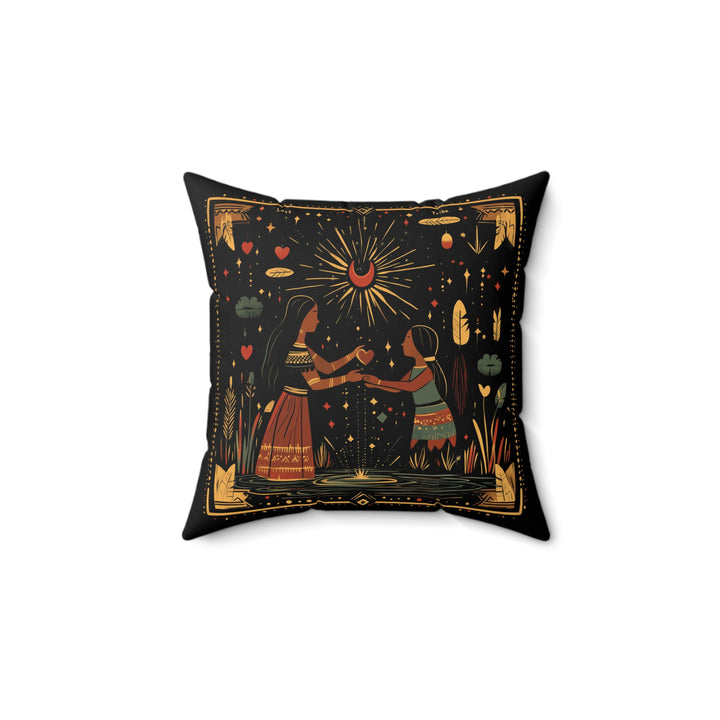 Spun Polyester Square Pillow - Water Blessings